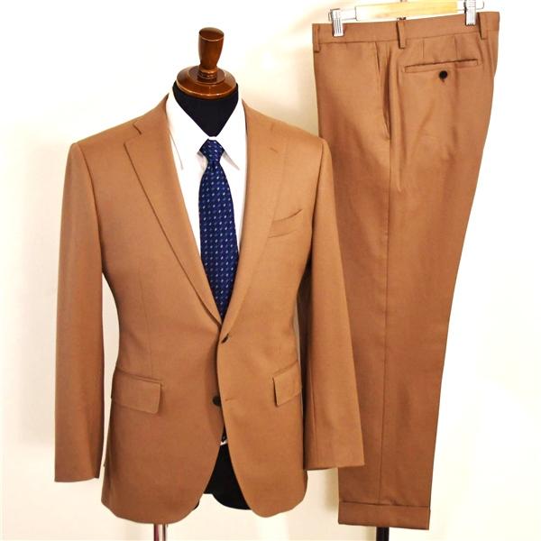スーツカンパニー 伊製 カノニコ 120's 2つボタン シングルスーツ M A6 キャメルブラウン ノータック 本切羽 196106 合物 春秋 6XA148 | SUIT SQUARE