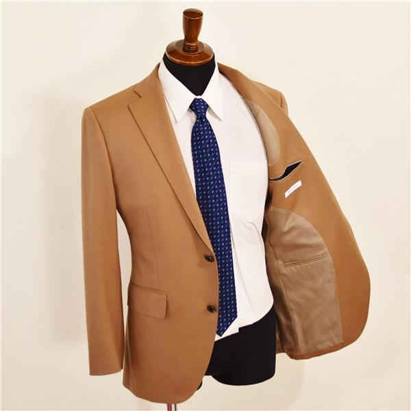 スーツカンパニー 伊製 カノニコ 120's 2つボタン シングルスーツ M A6 キャメルブラウン ノータック 本切羽 196106 合物 春秋 6XA148 | SUIT SQUARE | 01