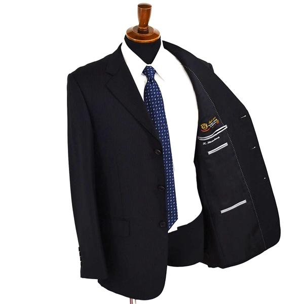 美品 ポールスミス LONDON 伊製 デルフィノ 120's 3つボタン シングルスーツ L YA7 ブラック ストライプ FM-HK 52262 春秋 6XB001 | Paul Smith | 01