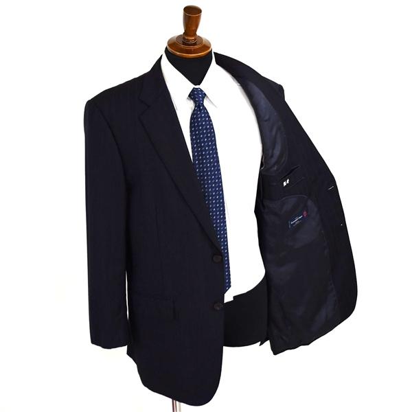 MASIMO plus 伊製 エルメネジルドゼニア生地 2つボタン シングルスーツ XL BB6 ブラック ストライプ 112611-88 夏物 春夏 6XB003 | ZEGNA | 01