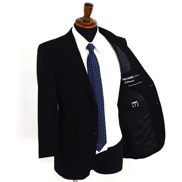 パーソンズ フォーメン 2つボタン シングルスーツ S YA4 ブラック 黒 ノータック ブラックスーツ PRA081702 夏物 春夏 薄手 6XB005 | PERSON'S(ファッション) | 01