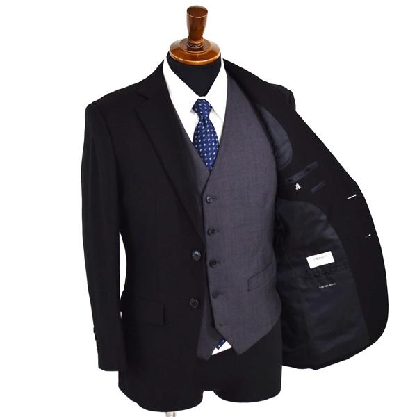 オリヒカ 3ピース 2つボタン シングルスーツ S A4 ブラック 黒 ノータック ブラックスーツ A02739-F 合物 春夏秋 6XB007 | BURBERRY | 01