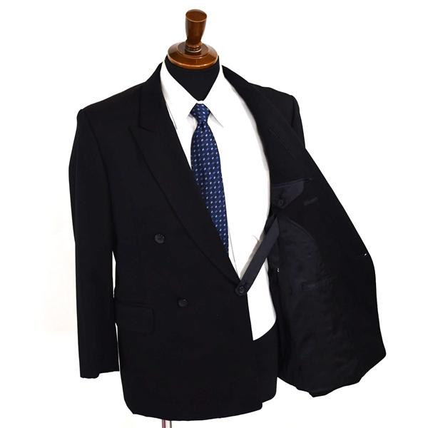 Miyasaka ueda 4つボタン ダブルスーツ M AB4 ブラック ワンタック 開き見せ アジャスターなし ブラックスーツ 合物 春夏秋 6XB010 | ブランド登録なし | 01