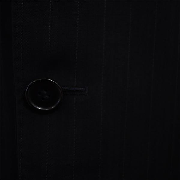 伊製 ロロピアーナ生地 段返り 3つボタン シングルスーツ XL BB6 ダークネイビー ストライプ 袖口4つ釦 開き見せ 3009 夏物 春夏 6XB023 | Loro Piana | 02