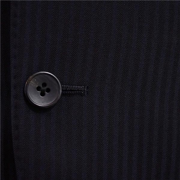 美品 Kintetsu 2つボタン シングルスーツ S YA4 ダークネイビー ストライプ ノータック 開き見せ 11145-25C8964 合物 春秋 6XB030 | ブランド登録なし | 02