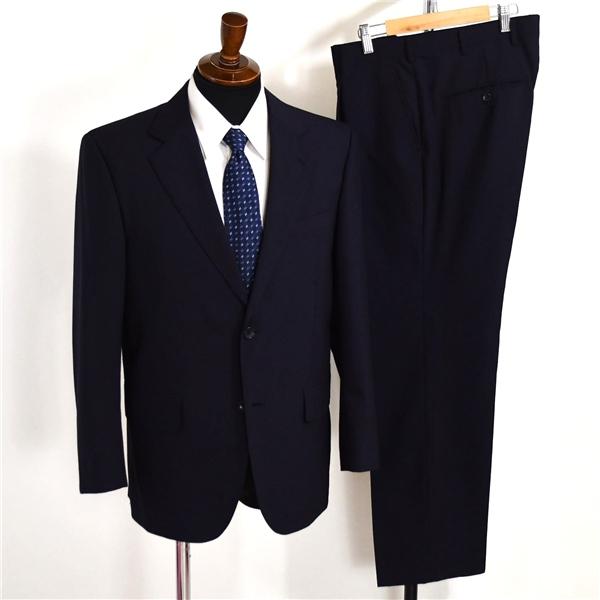 LESLIEGRANT 2パンツ 2つボタン シングルスーツ M AB5 ダークネイビー ストライプ 袖口4つ釦 開き見せ 46207 夏物 春夏 薄手 6XB041 | ブランド登録なし