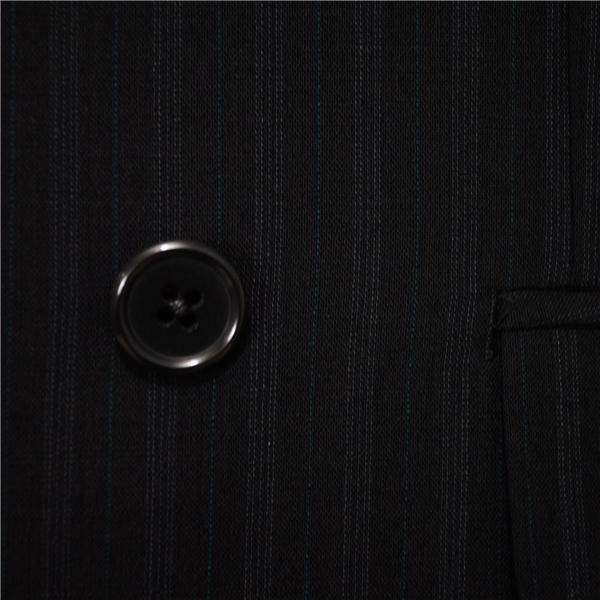 美品 U.P. renoma 4つボタン ダブルスーツ M AB4 ブラック ストライプ 袖口3つ釦 開き見せ ユーピー・レノマ 0109726 夏物 春夏 6XB048 | renoma | 02