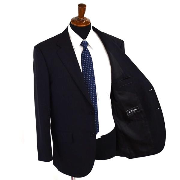 リーガル 2パンツ 2つボタン シングルスーツ XL BE6 ブラック ストライプ 袖口4つ釦 開き見せ YRG03133-92 夏物 春夏 薄手 6XB061 | REGAL | 01