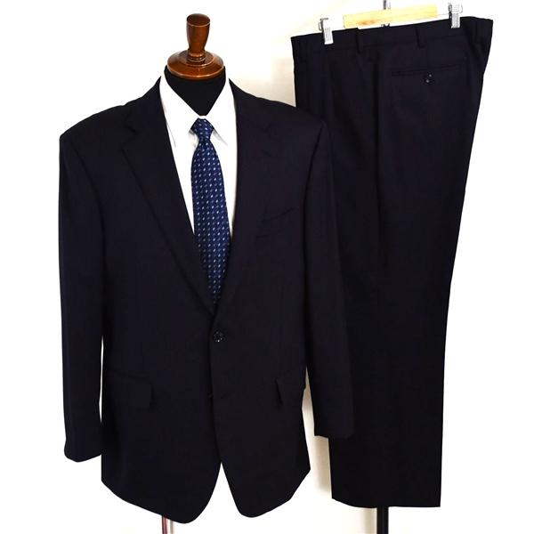 リーガル 2パンツ 2つボタン シングルスーツ XL BE6 ブラック ストライプ 袖口4つ釦 開き見せ A20R5257 合物 春秋 6XB062 | REGAL