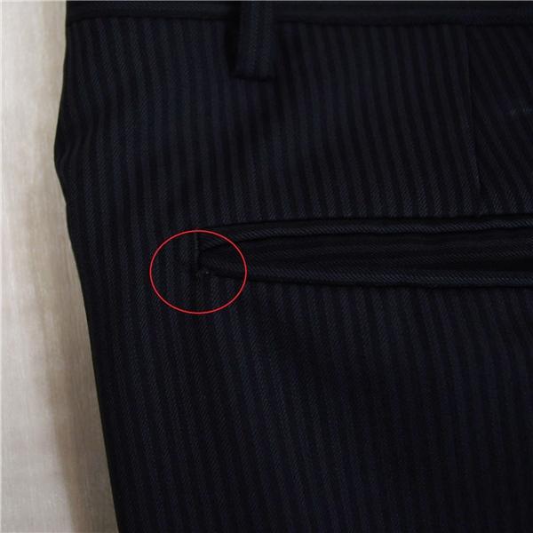 ダーバン 2つボタン シングルスーツ M A6 ブラック ストライプ ノータック 袖口4つ釦 開き見せ D210652-98 合物 春秋 6XB064 | D'URBAN | 05