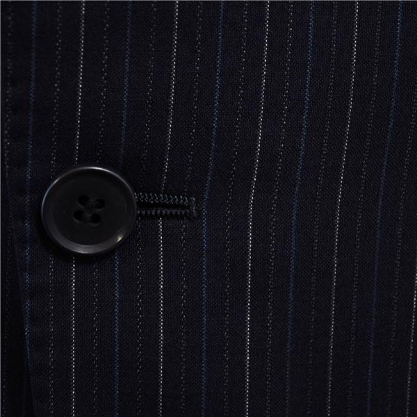 ニューヨーカー 2つボタン シングルスーツ L AB6 ダークネイビー ストライプ ノータック 11-07-2110-75-46 夏物 春夏 薄手 6XB065 | NEWYORKER | 02