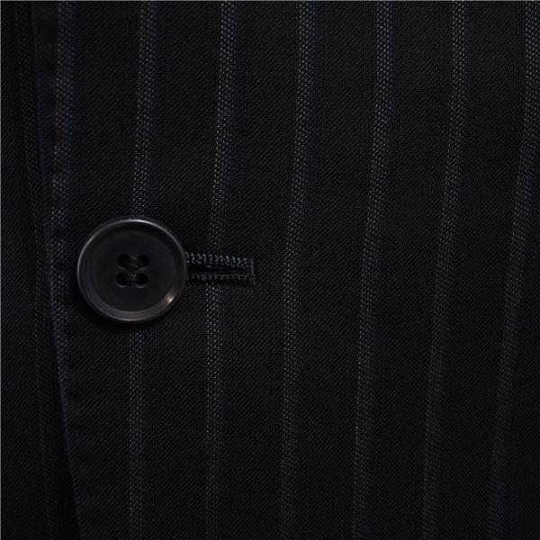 ニューヨーカー 2つボタン シングルスーツ L AB6 ダークネイビー ストライプ 袖口4つ釦 開き見せ 16-07-9127-75-46 合物 春秋 6XB066 | NEWYORKER | 02