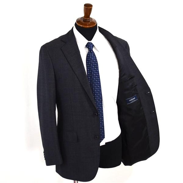 美品 ニューヨーカー 2つボタン シングルスーツ M A6 ダークグレー バーズアイ ノータック 開き見せ 16-08-3103-04-36 合物 春秋 6XB068 | NEWYORKER | 01