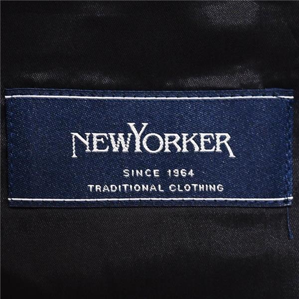 美品 ニューヨーカー 2つボタン シングルスーツ M A6 ダークグレー バーズアイ ノータック 開き見せ 16-08-3103-04-36 合物 春秋 6XB068 | NEWYORKER | 03