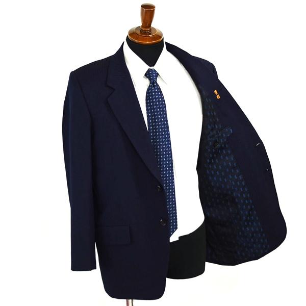 廣田洋服店 2つボタン シングルスーツ M AB5 ダークネイビー ストライプ ワンダーツ 袖口3つ 釦開き見せ 夏物 春夏 6XB078 | ブランド登録なし | 01