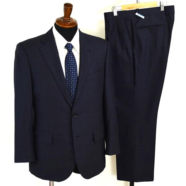 リーガル 2つボタン シングルスーツ M AB4 ダークネイビー 千鳥格子 袖口4つ釦 開き見せ MRG03381-19 合物 春秋 6XB080 | REGAL