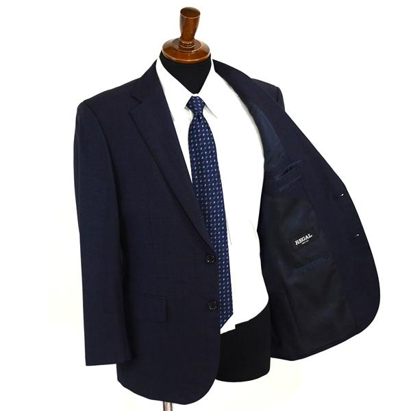 リーガル 2つボタン シングルスーツ M AB4 ダークネイビー 千鳥格子 袖口4つ釦 開き見せ MRG03381-19 合物 春秋 6XB080 | REGAL | 01