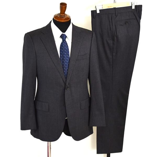 アローズ green label relaxing 2つボタン シングルスーツ M YA5 ダークグレー ストライプ ノータック 3199-161-6366 合物 春秋 6XB081 | green label relaxing