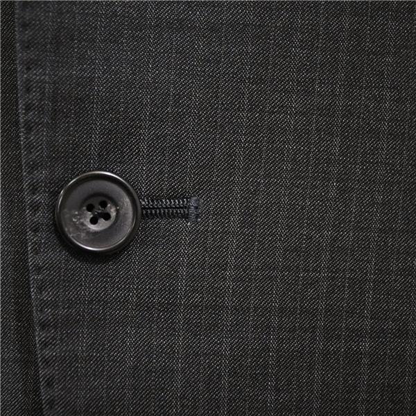 五大陸 2つボタン シングルスーツ M BB4 ダークグレー ストライプ ノータック 袖口4つ釦 開き見せ SR-GL-GM-1130 夏物 春夏 薄手 6XB084 | gotairiku | 02