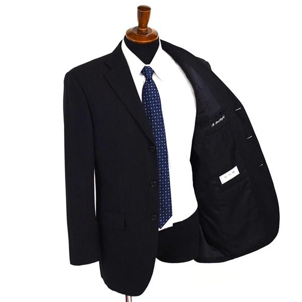 五大陸 gotairiku 3つボタン シングルスーツ M A6 ブラック ストライプ 袖口4つ釦 開き見せ SP-GO-LA-0502 夏物 春夏 薄手 6XB085 | gotairiku | 01