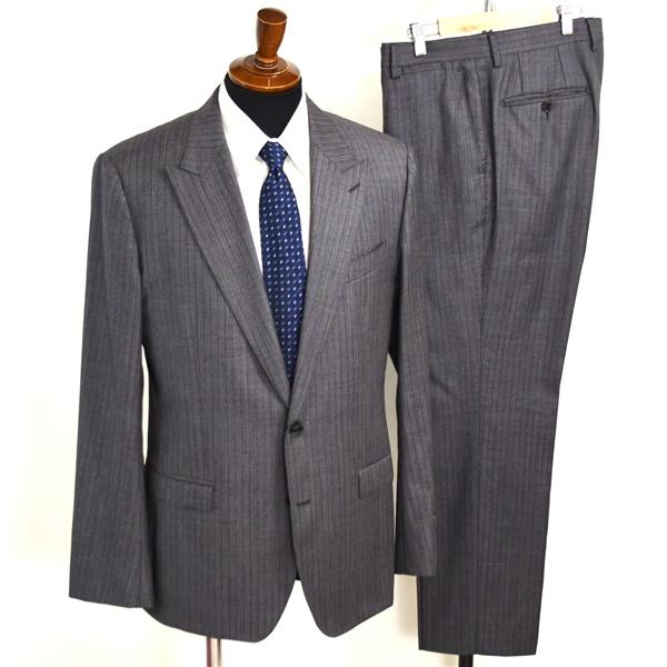 DOLCE ＆ GABBANA 2つボタン シングルスーツ XL A8 ダークグレー ストライプ 袖口4つ釦 開き見せ G1PRCT 合物 春秋 6XB094 | DOLCE&GABBANA