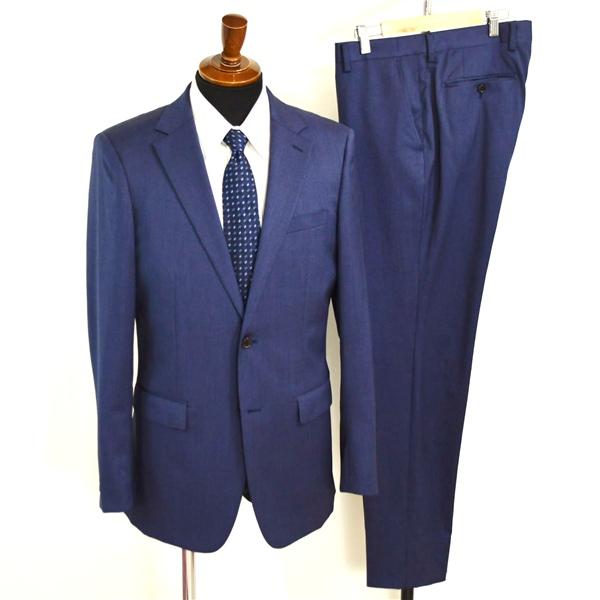 コムサイズム 2つボタン シングルスーツ L A6 ダークネイビー ノータック 袖口4つ釦 開き見せ 47-01ST02 合物 春秋 6XB096 | COMME CA ISM