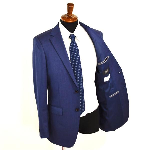 コムサイズム 2つボタン シングルスーツ L A6 ダークネイビー ノータック 袖口4つ釦 開き見せ 47-01ST02 合物 春秋 6XB096 | COMME CA ISM | 01