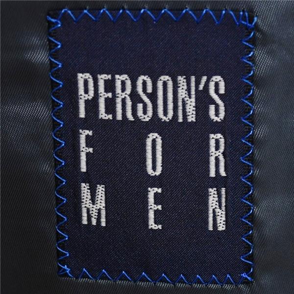 パーソンズ フォーメン 3ピース 2つボタン シングルスーツ M AB6 ダークグレー ストライプ ノータック 開き見せ PFM003 合物 春秋 6XB100 | PERSON'S(ファッション) | 03