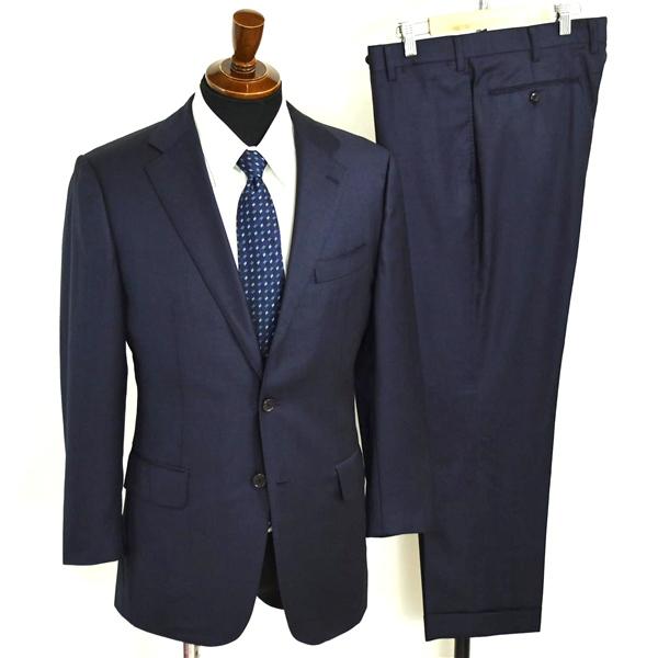 バーニーズニューヨーク 3つボタン シングルスーツ M A5 ダークネイビー ノータック 袖口4つ釦 開き見せ RE028F13X 合物 春秋 6XB104 | BARNEYS NEWYORK