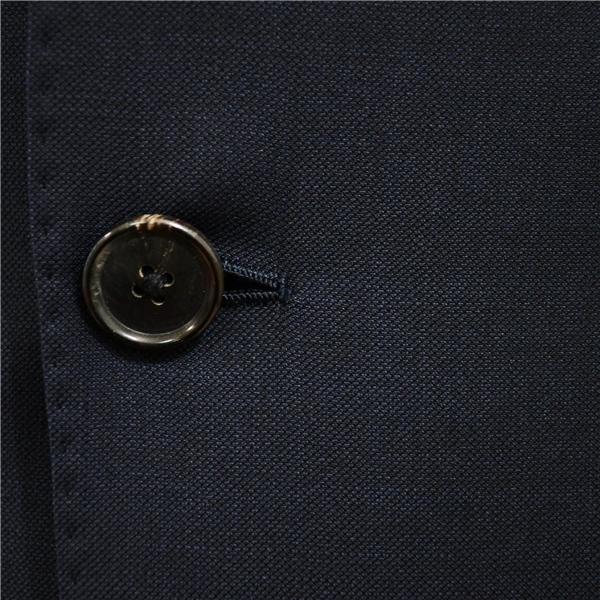 バーニーズニューヨーク 3つボタン シングルスーツ M A5 ダークネイビー ノータック 袖口4つ釦 開き見せ RE028F13X 合物 春秋 6XB104 | BARNEYS NEWYORK | 02