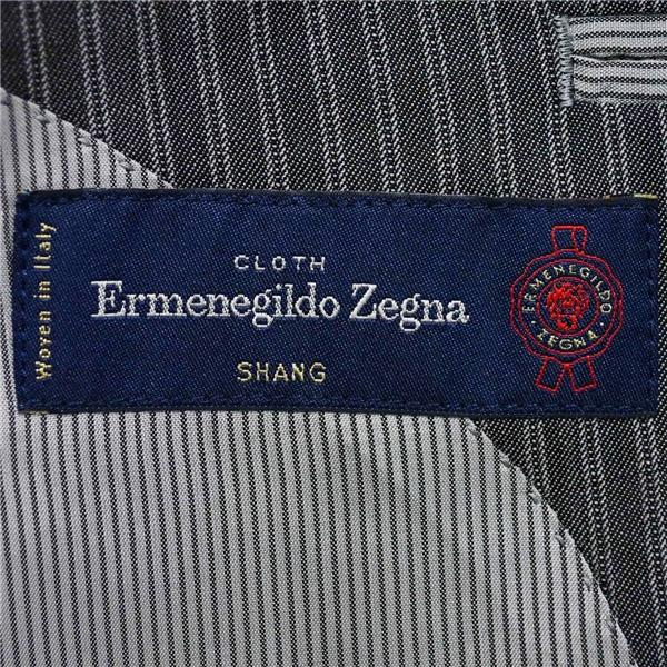伊製 エルメネジルドゼニア シルク混生地 2つボタン シングルスーツ L AB7 ダークグレー ストライプ ノータック MS50062 夏物 春夏 6XB105 | ZEGNA | 03