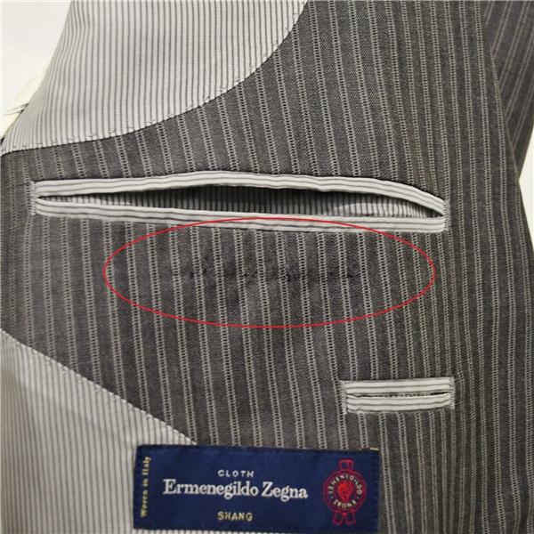 伊製 エルメネジルドゼニア シルク混生地 2つボタン シングルスーツ L AB7 ダークグレー ストライプ ノータック MS50062 夏物 春夏 6XB105 | ZEGNA | 06