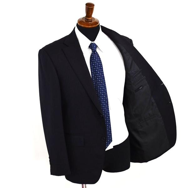 ONLY シルク混 段返り 3つボタン シングルスーツ M AB5 ブラック ストライプ ノータック 開き見せ 6-0122-38-020 合物 春秋 6XC011 | ONLY | 01