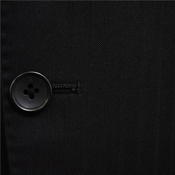 ONLY シルク混 段返り 3つボタン シングルスーツ M AB5 ブラック ストライプ ノータック 開き見せ 6-0122-38-020 合物 春秋 6XC011 | ONLY | 02