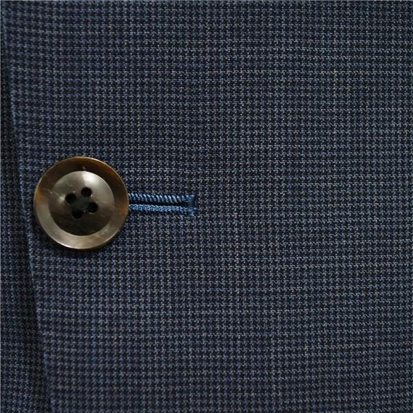 ONLY 2つボタン シングルスーツ M AB5 ダークネイビー 千鳥格子 ノータック 袖口4つ釦 開き見せ 45913 夏物 春夏 薄手 6XC012 | ONLY | 02