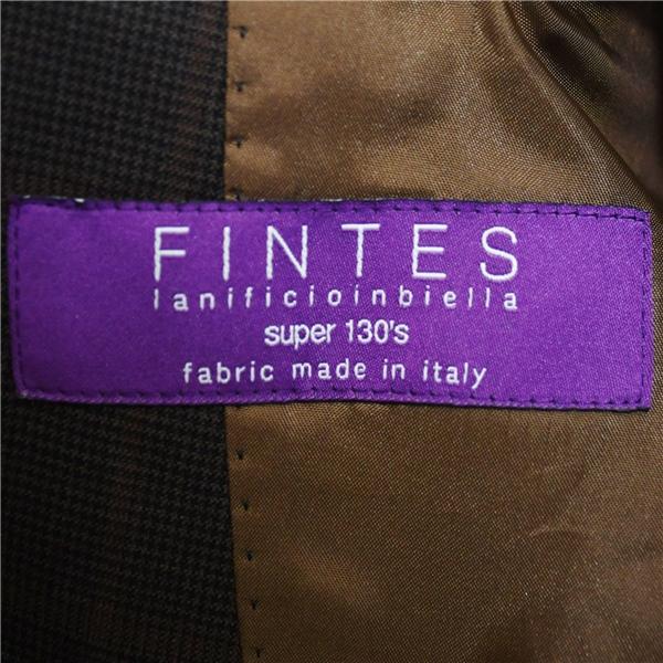 スーツセレクト 伊製 130's生地 3つボタン シングルスーツ S Y5 ダークブラウン ウインドペン ノータック 本切羽 SLJ1661 春夏 6XC015 | SUIT SELECT | 04