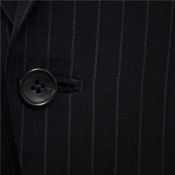 スーツセレクト 2つボタン シングルスーツ M A6 ダークネイビー ストライプ ノータック 袖口4つ釦 開き見せ BLL0003 夏物 春夏 6XC017 | SUIT SELECT | 02