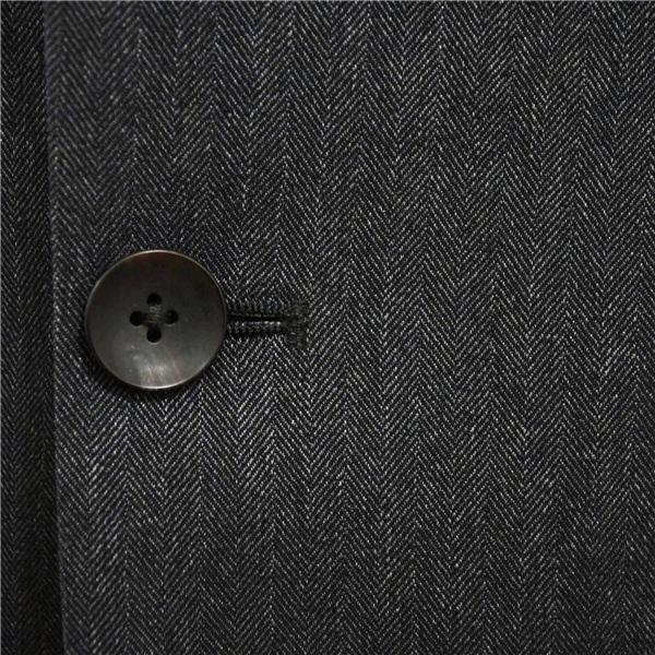 P.S.FA 2つボタン シングルスーツ XL A8 ダークグレー ストライプ ノータック 袖口4つ釦 開き見せ PEC132903-18 夏物 春夏 薄手 6XC041 | Perfect Suit FActory | 02