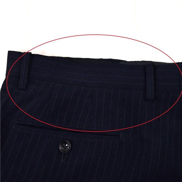 P.S.FA 2つボタン シングルスーツ XL A8 ダークネイビー ストライプ ノータック 袖口4つ釦 開き見せ 11250720-88 夏物 春夏 薄手 6XC045 | Perfect Suit FActory | 07