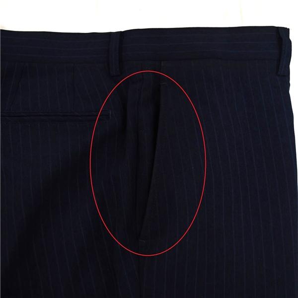 P.S.FA 2つボタン シングルスーツ XL A8 ダークネイビー ストライプ ノータック 袖口4つ釦 開き見せ 11250720-88 夏物 春夏 薄手 6XC045 | Perfect Suit FActory | 08