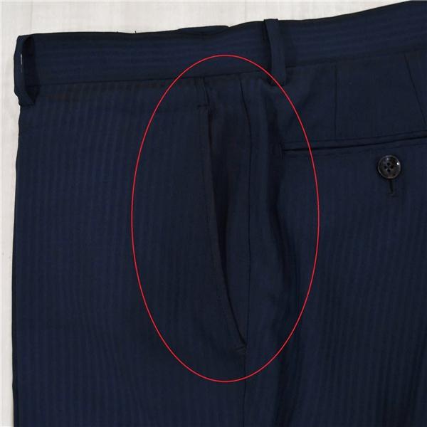 P.S.FA 2つボタン シングルスーツ XL A8 ダークネイビー ストライプ ノータック 袖口4つ釦 開き見せ 11250921-85 夏物 春夏 薄手 6XC046 | Perfect Suit FActory | 04