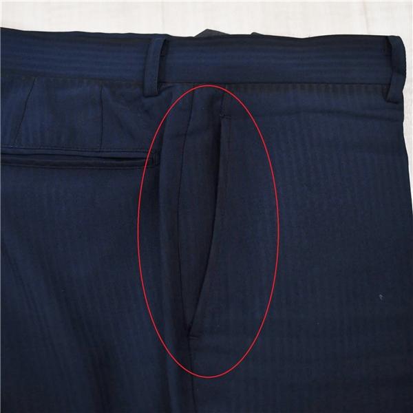 P.S.FA 2つボタン シングルスーツ XL A8 ダークネイビー ストライプ ノータック 袖口4つ釦 開き見せ 11250921-85 夏物 春夏 薄手 6XC046 | Perfect Suit FActory | 05