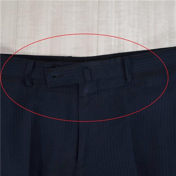 P.S.FA 2つボタン シングルスーツ XL A8 ダークネイビー ストライプ ノータック 袖口4つ釦 開き見せ 11250921-85 夏物 春夏 薄手 6XC046 | Perfect Suit FActory | 06