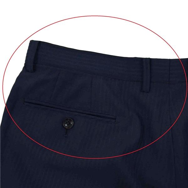 P.S.FA 2つボタン シングルスーツ XL A8 ダークネイビー ストライプ ノータック 袖口4つ釦 開き見せ 11250921-85 夏物 春夏 薄手 6XC046 | Perfect Suit FActory | 07