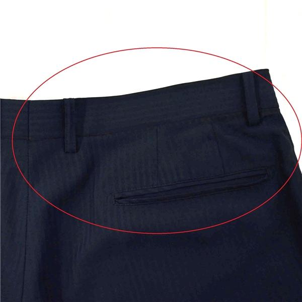 P.S.FA 2つボタン シングルスーツ XL A8 ダークネイビー ストライプ ノータック 袖口4つ釦 開き見せ 11250921-85 夏物 春夏 薄手 6XC046 | Perfect Suit FActory | 08