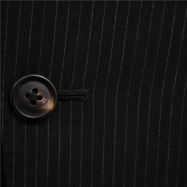 P.S.FA 2つボタン シングルスーツ L Y8 ブラック ストライプ ノータック 袖口4つ釦 本切羽 IC020252-09S 夏物 春夏 薄手 6XC047 | Perfect Suit FActory | 02