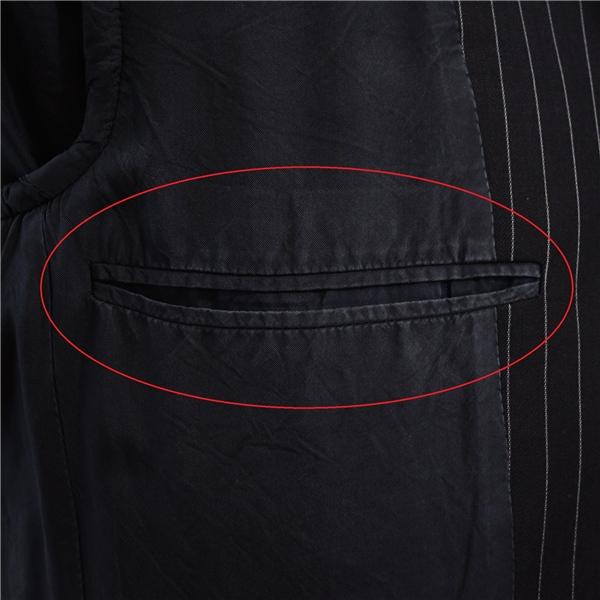 GUCCI 3つボタン シングルスーツ M Y6 ブラック ストライプ ノータック 袖口4つ釦 開き見せ 28EGF3 合物 春秋 6XC051 | GUCCI | 06