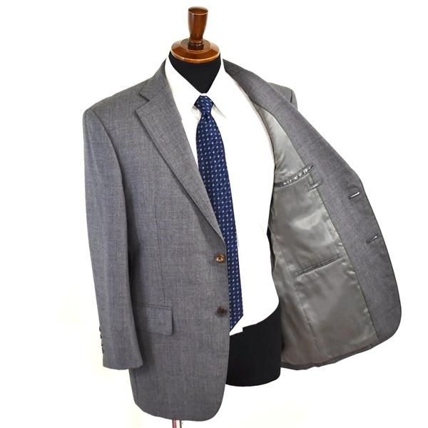 Jプレス 2つボタン シングルスーツ M AB5 ダークグレー ツータック 袖口4つ釦 開き見せ J.PRESS 586 合物 春秋 6XC052 | J.PRESS | 01