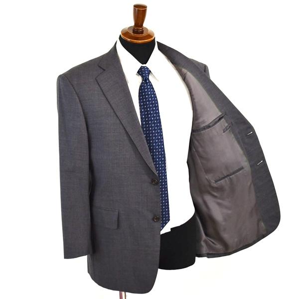 Jプレス 2つボタン シングルスーツ M AB5 ダークグレー ツータック 袖口4つ釦 開き見せ J.PRESS 7716370 夏物 春夏 薄手 6XC053 | J.PRESS | 01