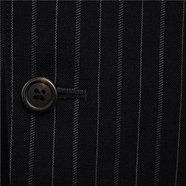 Jプレス 2つボタン シングルスーツ M AB5 ブラック ストライプ ツータック 袖口4つ釦 開き見せ J.PRESS 586 合物 春秋 6XC055 | J.PRESS | 02